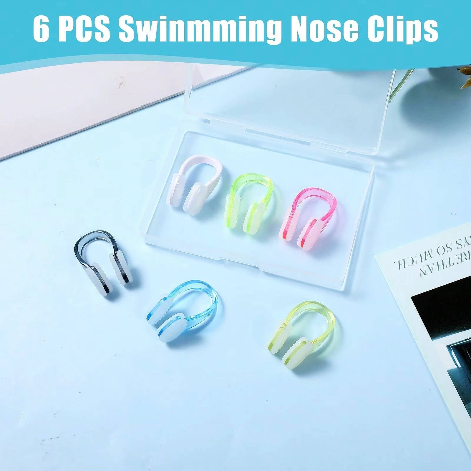 Us Aquatic Sports - Waterproof Silicone Swimming Nose Clips Set