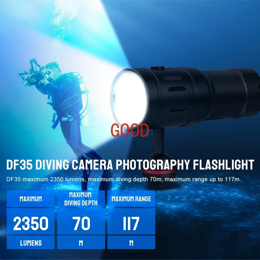Trustfire DF35 Diving Flashlig - Underwater Flashlight 评论和价格