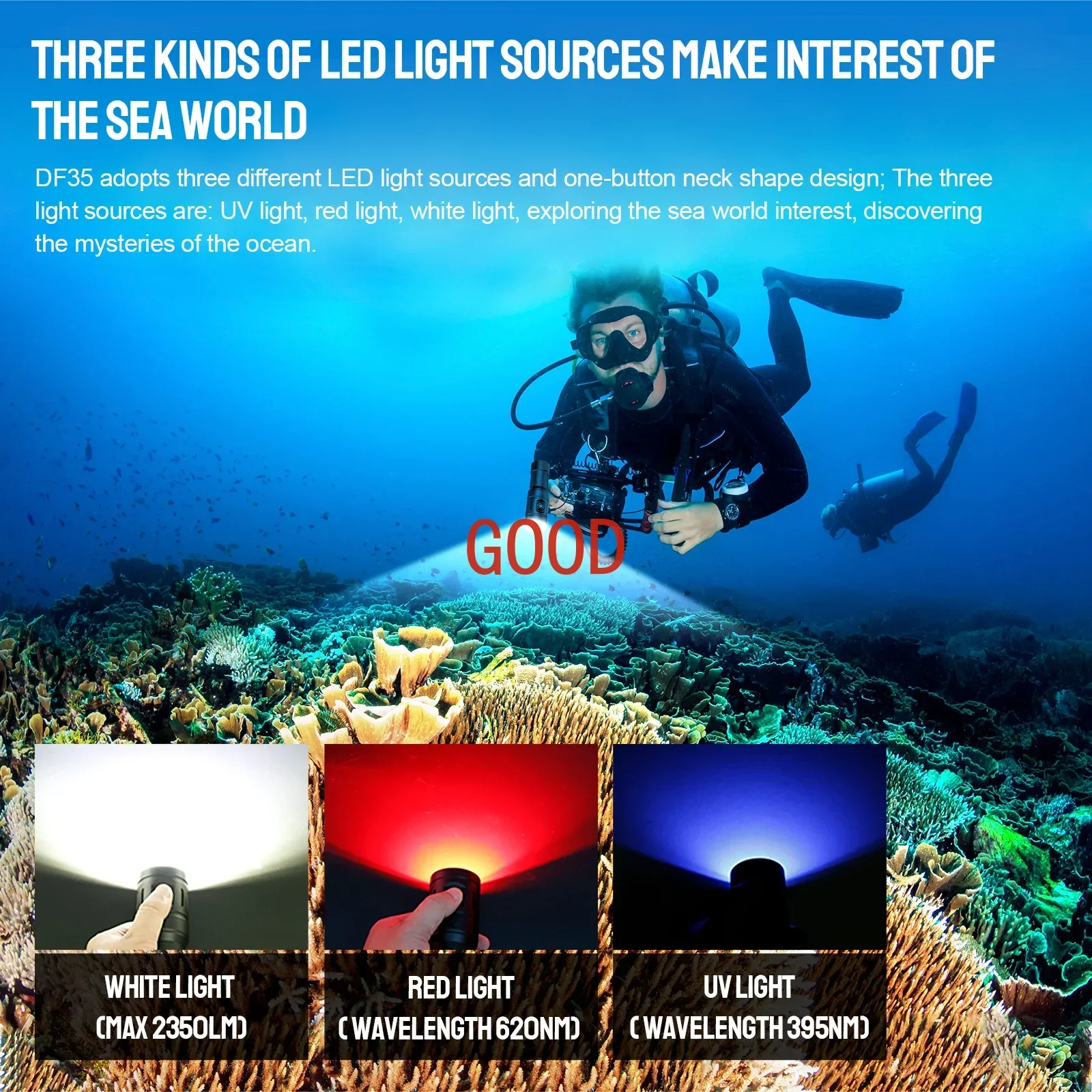 Trustfire DF35 Diving Flashlig - Underwater Flashlight 评论和价格